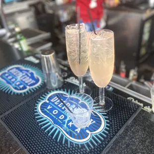 two glasses of champagne