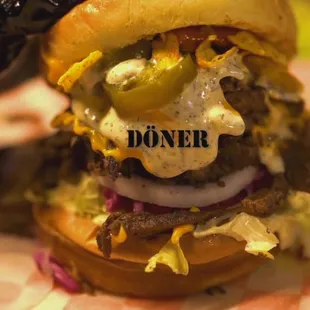 a burger on a bun
