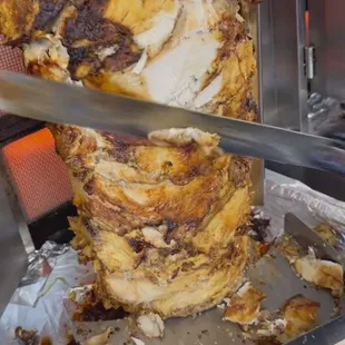 a person cutting it