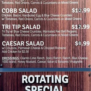 Menu as of 12/19/24