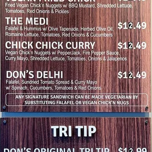 Menu as of 12/19/24