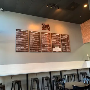 The menu