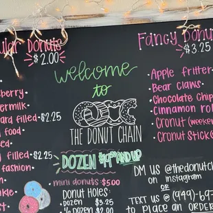 Donut menu