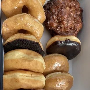 a variety of donuts in a box