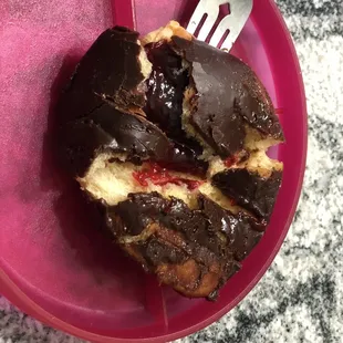 Raspberry filled Bismarck