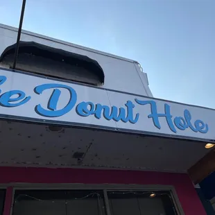 a donut shop sign