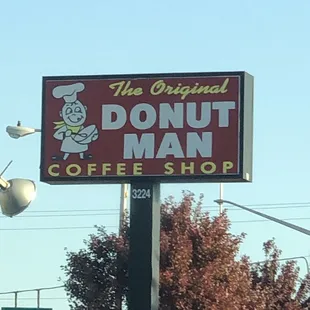 a donut man sign
