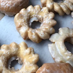 a box of glazed donuts
