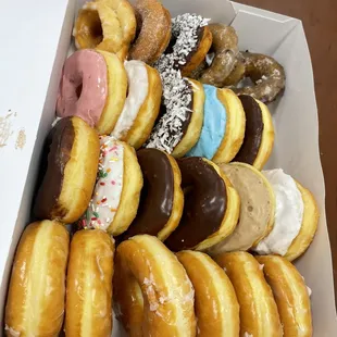 Delicious assortment of their fresh doughnuts