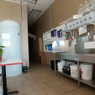Alkaline filtered station inside the shop