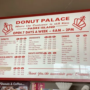 menu