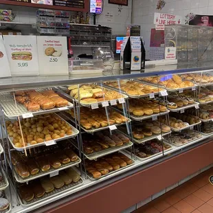 a variety of donuts on display