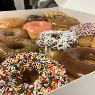 Dozen of assorted donuts