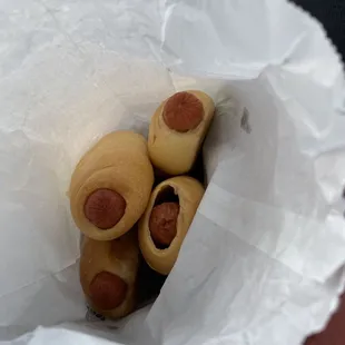 a bag of hot dogs