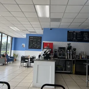 the interior of a coffee shop