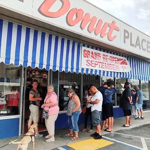 Long line on grand re-opening day