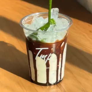 a cup of ice cream with a spoon sticking out of it