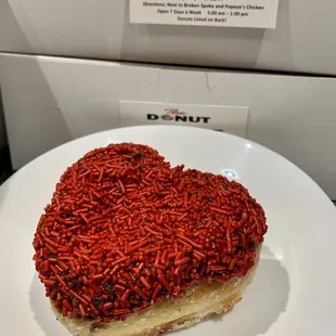 Strawberry Filled Heart Donut