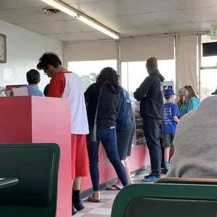 people waiting in line