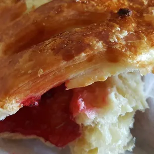 Strawberry cream cheese filled croissant