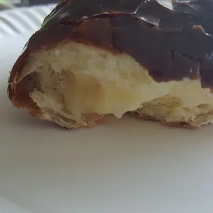 Custard filled long john donut