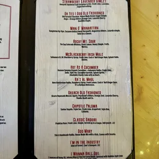 Menu as of 4/13/24