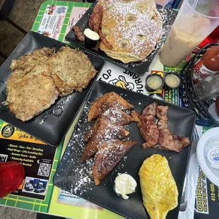 German Potato Pancakes, French Toast, Banana Pancakes