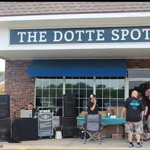 people standing outside