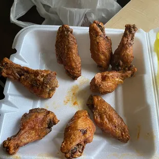 Extra crispy wings I lightly tossed in the house buffalo sauce. These were some of the best I've had in awhile.