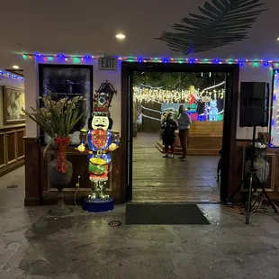 the entrance to the restaurant