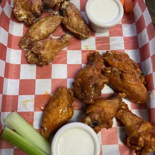 Garlic Parmesan and Buffalo wings