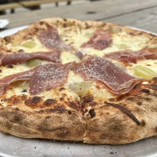 The Grapes of Wrath - white pizza with Gorgonzola, grapes, and prosciutto