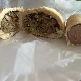 Inside the bierock and sausage roll