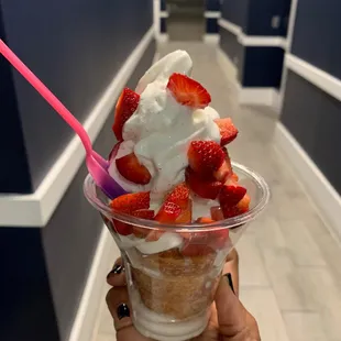 Mini Doughcone with fresh strawberries!