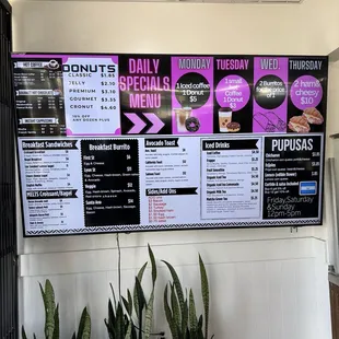 Menu board