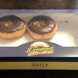 three donuts in a box