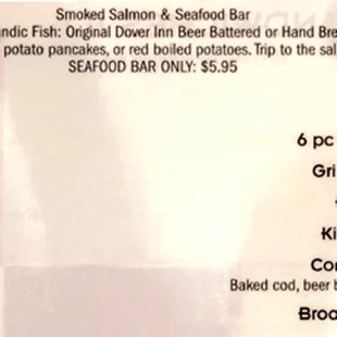 Fish Fry and they have a Salad Bar too.
