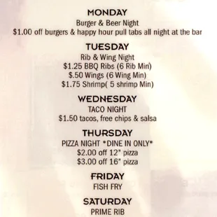 Daily Special offers