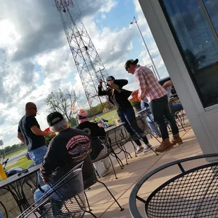 Grab a table outside.