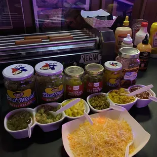 Best spread in town for your roller dog toppings!!!
