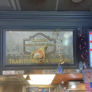 a sign for traditional or chicken