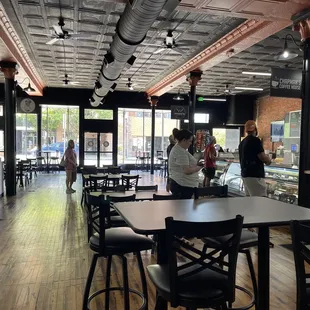 the interior of a coffee shop
