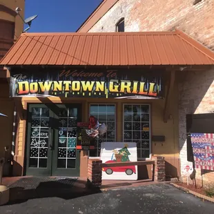 the front of the restaurant