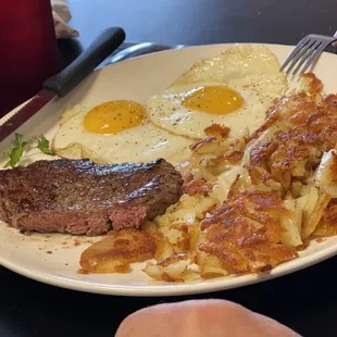 Steak and eggs