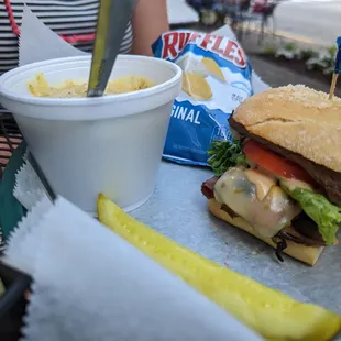 Tex Mex half sandwich, with broccoli cheddar soup