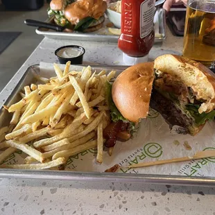 Dragon slayer burger  spicy not too spicy tho  and the French fries are the best.