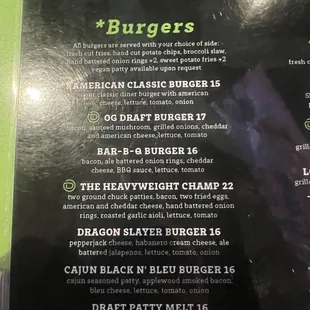 Burger menu