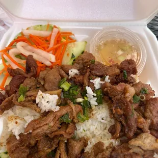 Charbroiled pork and rice