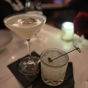 Sophisticated lady (right), peartini (left)