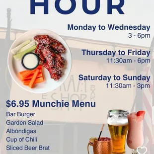 a happy hour menu